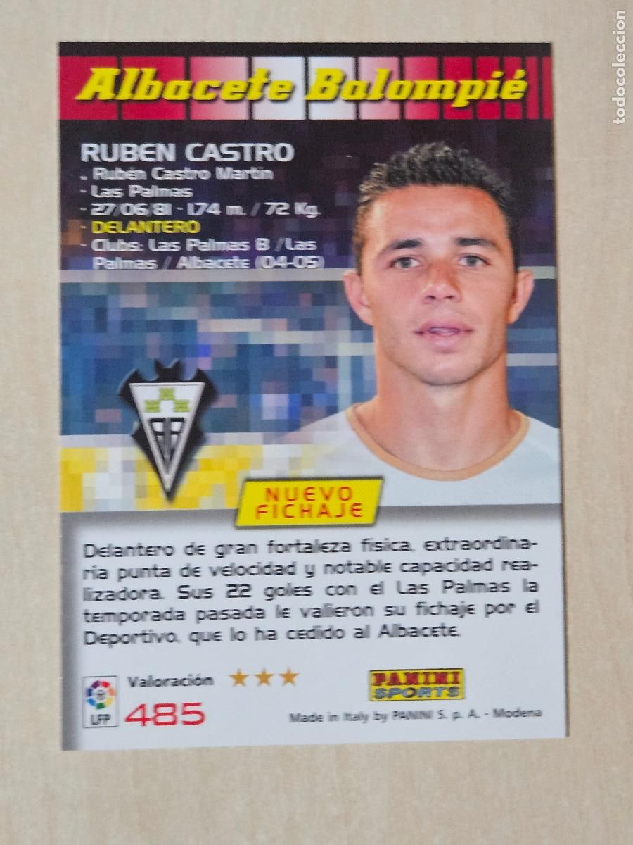 Cromos de F&uacute;tbol: CROMO N&ordm; 485 RUBEN CASTRO - MEGACRACKS 2004 05 - NUEVO FICHAJE