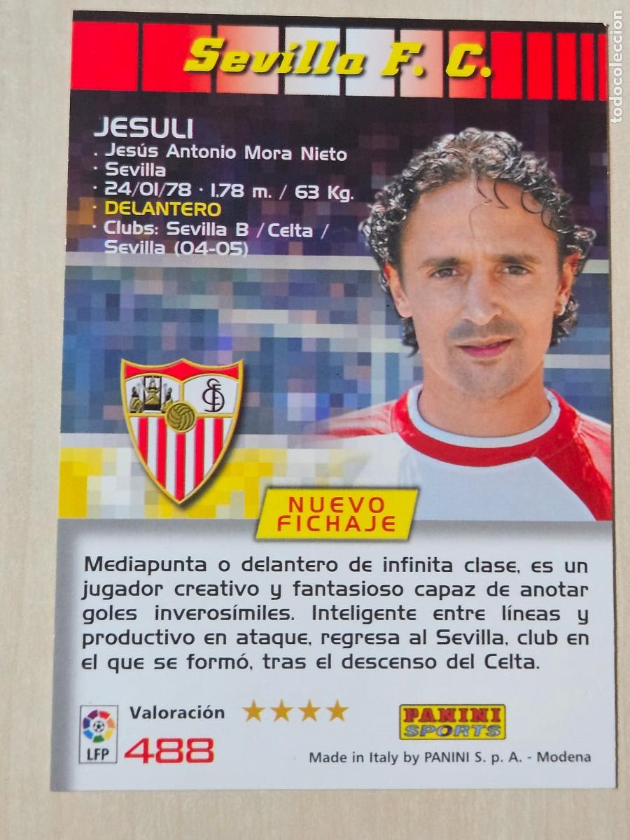 Cromos de F&uacute;tbol: CROMO N&ordm; 488 JESULI - MEGACRACKS 2004 05 - NUEVO FICHAJE
