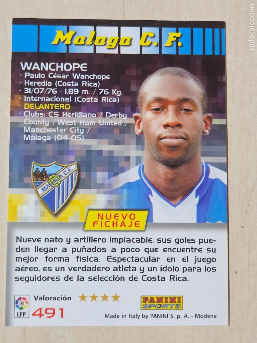 Football Stickers: CROMO N&ordm; 491 WANCHOPE - MEGACRACKS 2004 05 - NUEVO FICHAJE