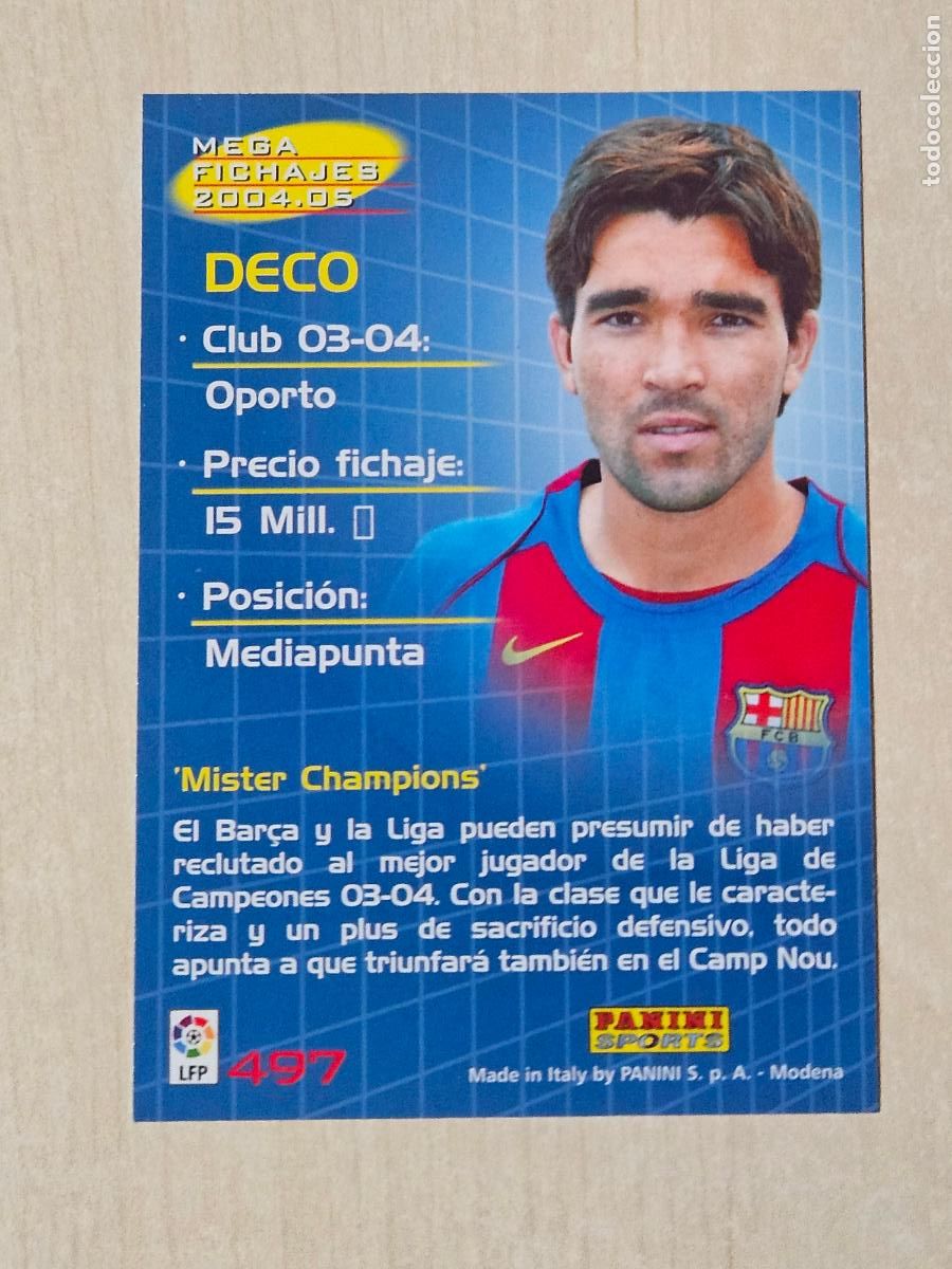 Fu&szlig;ball-Sticker: CROMO N&ordm; 497 DECO - MEGACRACKS 2004 05 - NUEVO MEGA FICHAJE