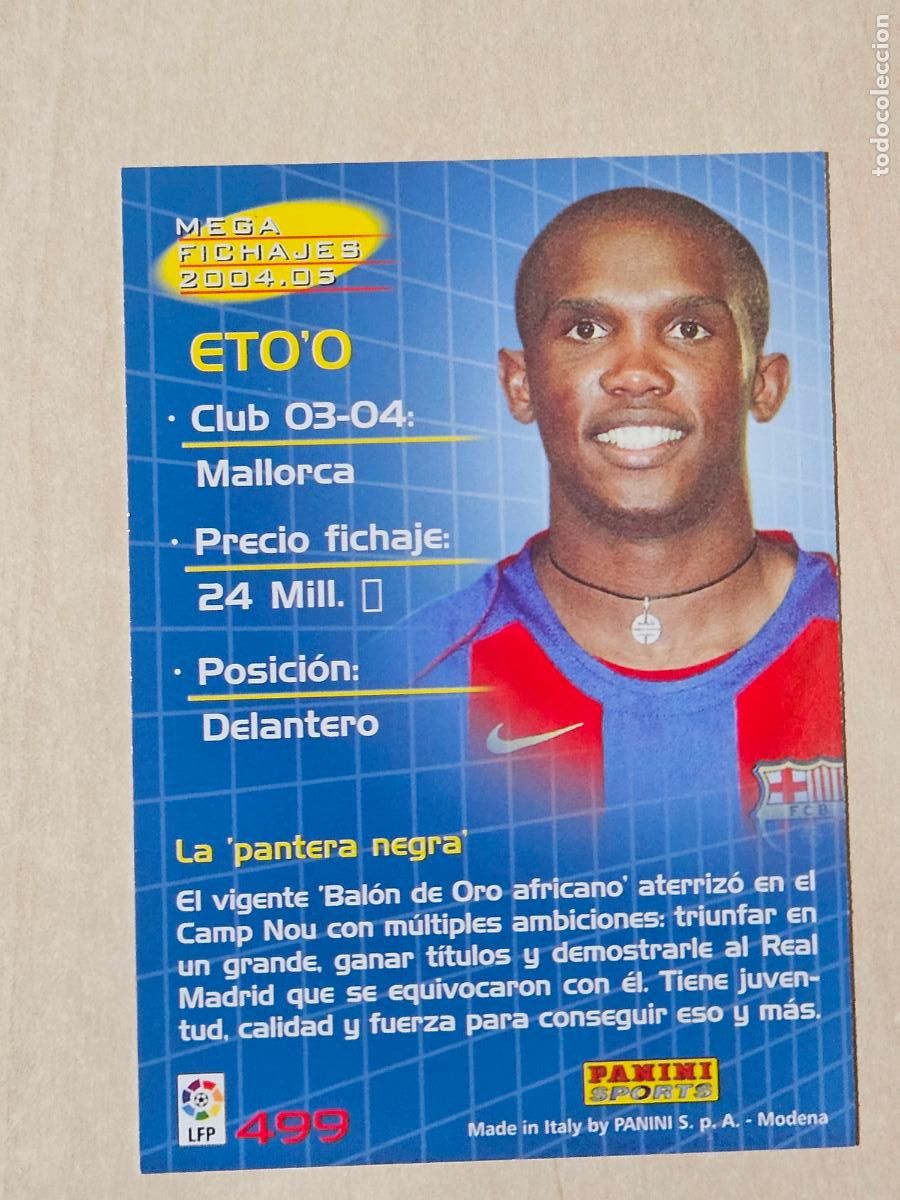 Cromos de F&uacute;tbol: CROMO N&ordm; 499 ETOO - MEGACRACKS 2004 05 - NUEVO MEGA FICHAJE