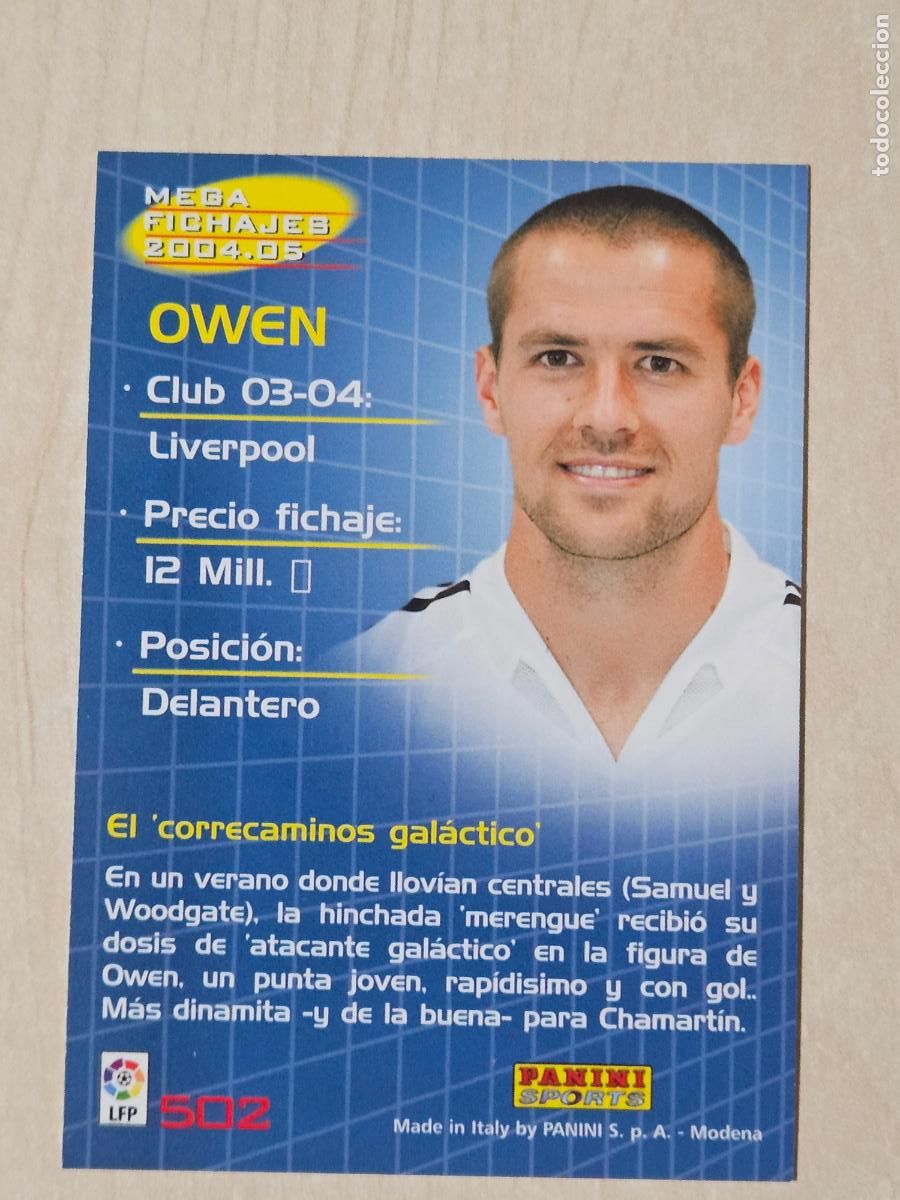 Cromos de F&uacute;tbol: CROMO N&ordm; 502 OWEN - MEGACRACKS 2004 05 - NUEVO MEGA FICHAJE