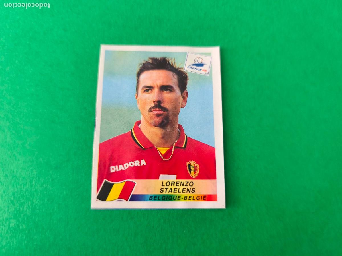 Cromos de F&uacute;tbol: CROMO FUTBOL LORENZO STAELENS BELGICA RECORTADO N&ordm; 326 MUNDIAL FRANCIA 98 1998 PANINI