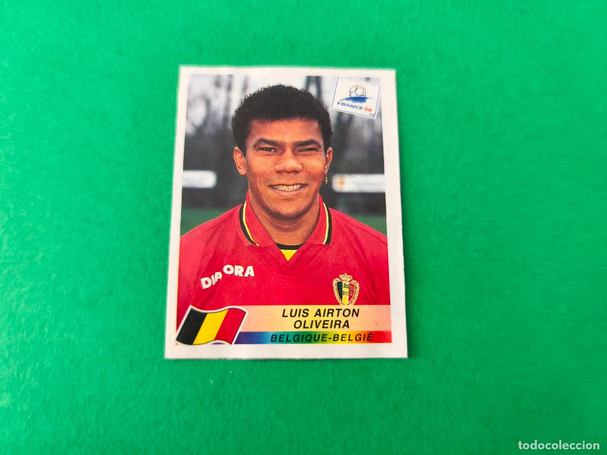 Cromos de F&uacute;tbol: CROMO FUTBOL LUIS AIRTON OLIVEIRA BELGICA RECORTADO N&ordm; 332 MUNDIAL FRANCIA 98 1998 PANINI