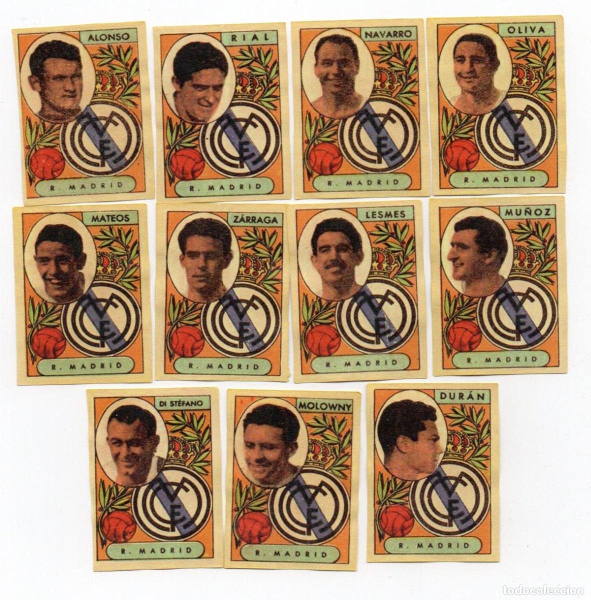 Cromos de F&uacute;tbol: REAL MADRID, 1955, DE FARMACIA SERRA,