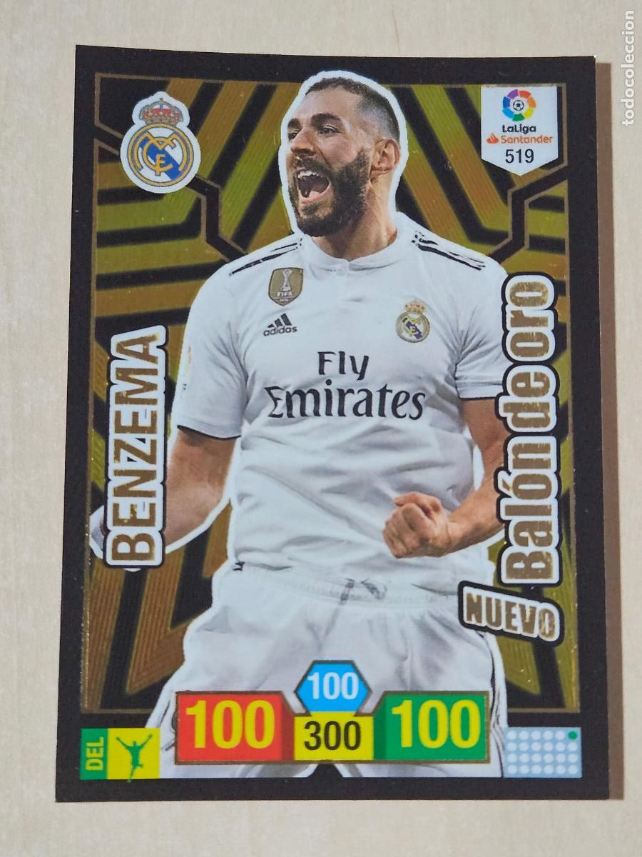 Figurine di Calcio: FICHA N&ordm; 519 BENZEMA - ADRENALYN 18 19 - PANINI 2018 - 19 - CROMO - NUEVO BALON DE ORO