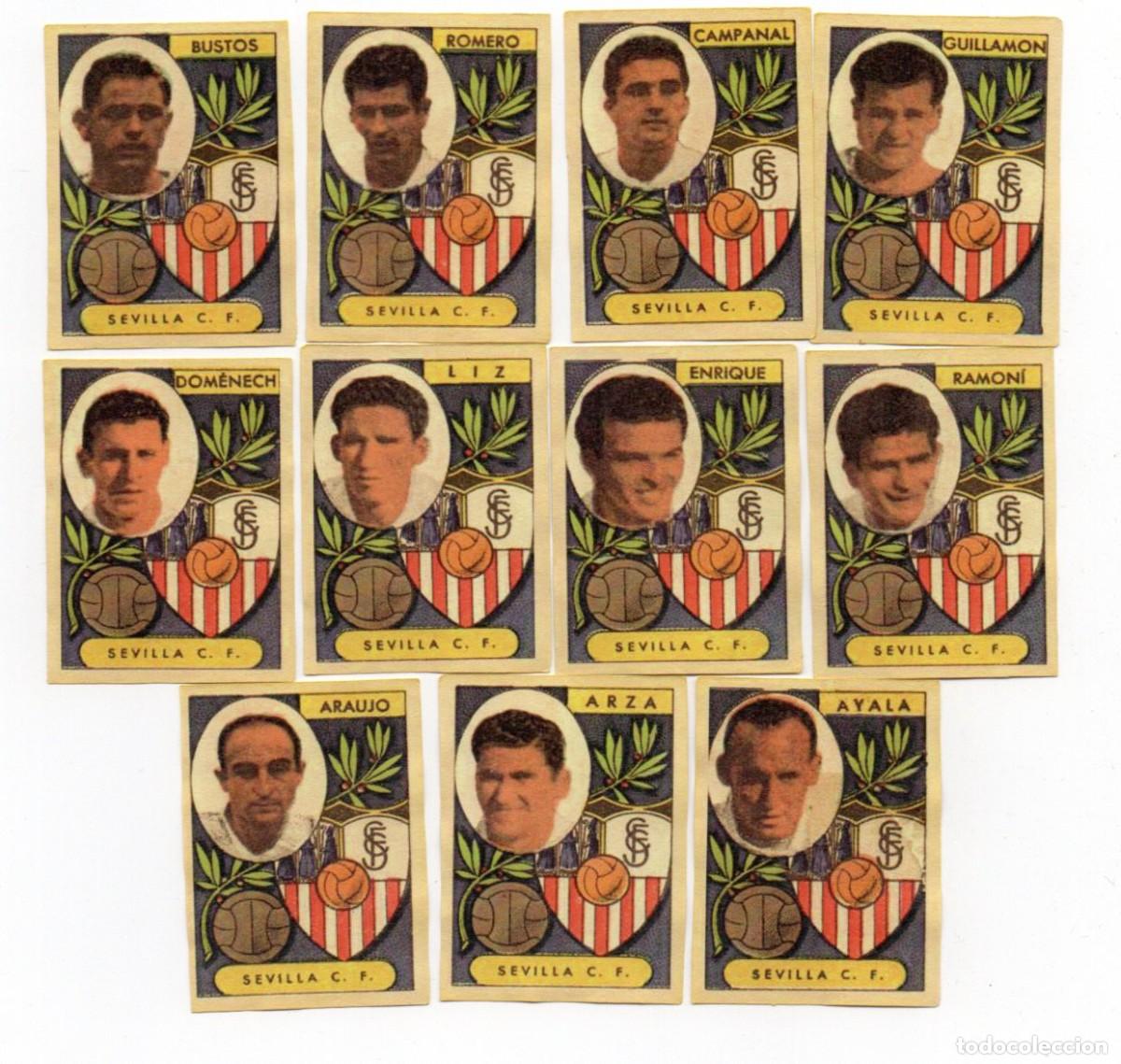 Cromos de F&uacute;tbol: SEVILLA, 1955, DE FARMACIA SERRA,