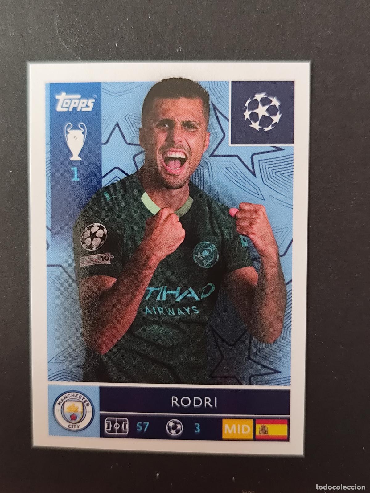 Cromos de F&uacute;tbol: 307 RODRI MANCHESTER CITY STICKER CHAMPIONS LEAGUE 2025 2026 25 26 TOPPS