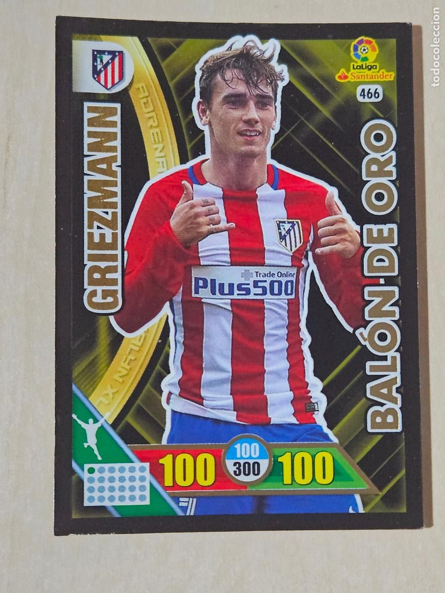 Football Stickers: FICHA N&ordm; 466 GRIEZMANN - ADRENALYN 16 17 - PANINI 2016 - 17 - CROMO - BALON DE ORO