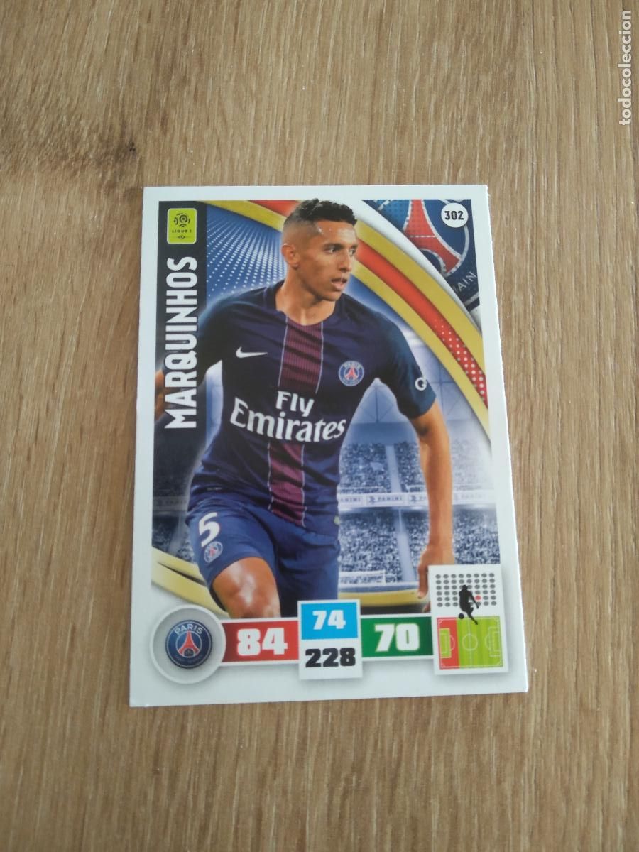 Cromos de F&uacute;tbol: 302 MARQUINHOS PSG CROMO FUTBOL PANINI LIGA FRANCIA 2016-2017 FOOT LIGUE 1 ADRENALYN 16-17