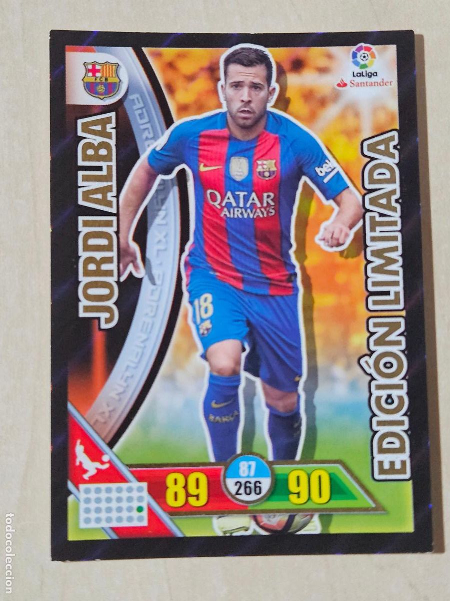 Cromos de F&uacute;tbol: FICHA JORDI ALBA - ADRENALYN 16 17 - PANINI 2016 - 17 - CROMO - EDICION LIMITADA
