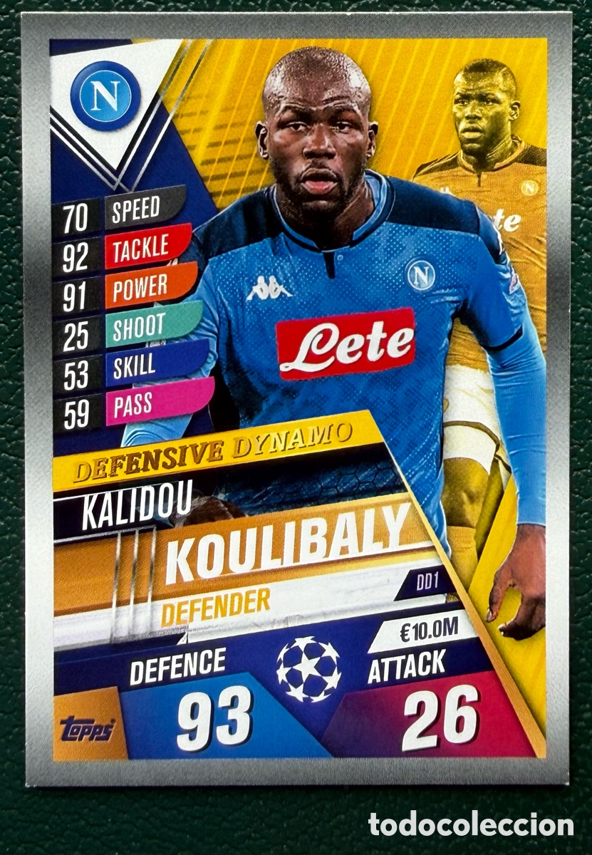 Cromos de f&uacute;tbol: DD1 KALIDOU KOULIBALY SSC NAPOLI FICHAS ALBUM MATCH ATTAX 101 TOPPS 2019 2020 19 20