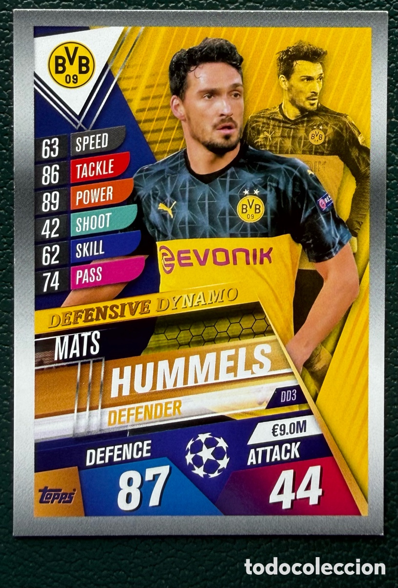 Cromos de F&uacute;tbol: DD3 MATS HUMMELS BORUSSIA DORTMUND FICHAS ALBUM MATCH ATTAX 101 TOPPS 2019 2020 19 20
