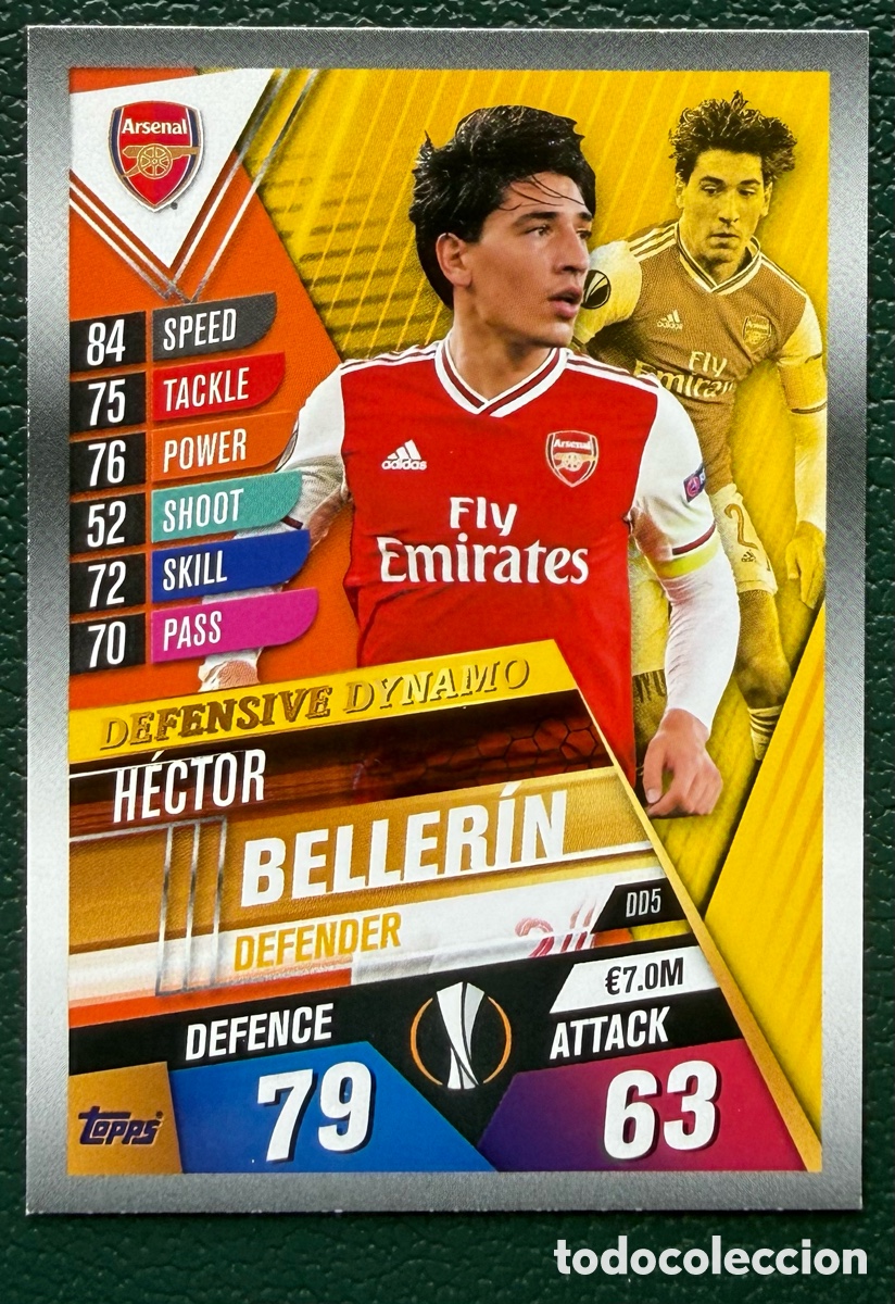 Football Stickers: DD5 HECTOR BELLERIN ARSENAL FC FICHAS ALBUM MATCH ATTAX 101 TOPPS 2019 2020 19 20