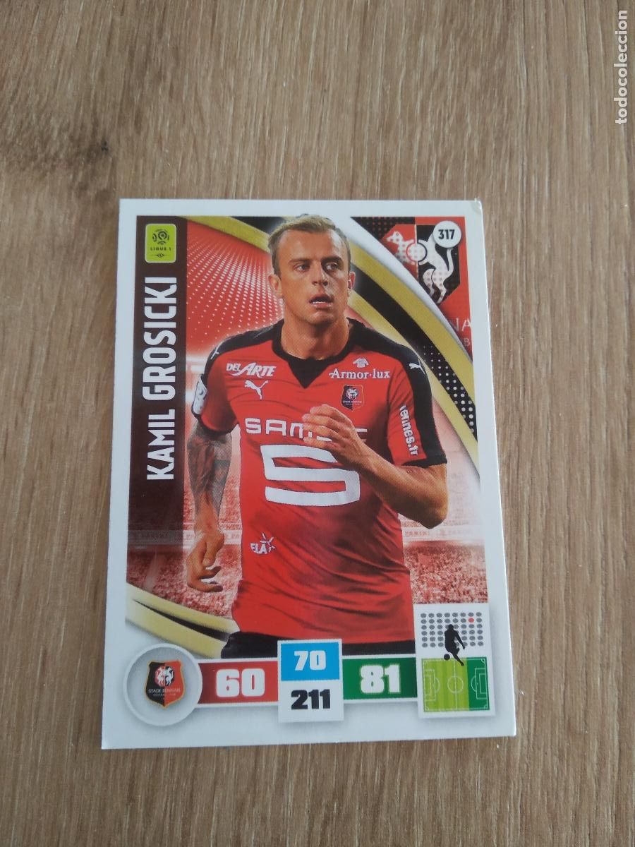 Cromos de F&uacute;tbol: 317 GROSICKI Stade Rennais CROMO FUTBOL PANINI LIGA FRANCIA 2016-2017 FOOT LIGUE 1 ADRENALYN 16-17