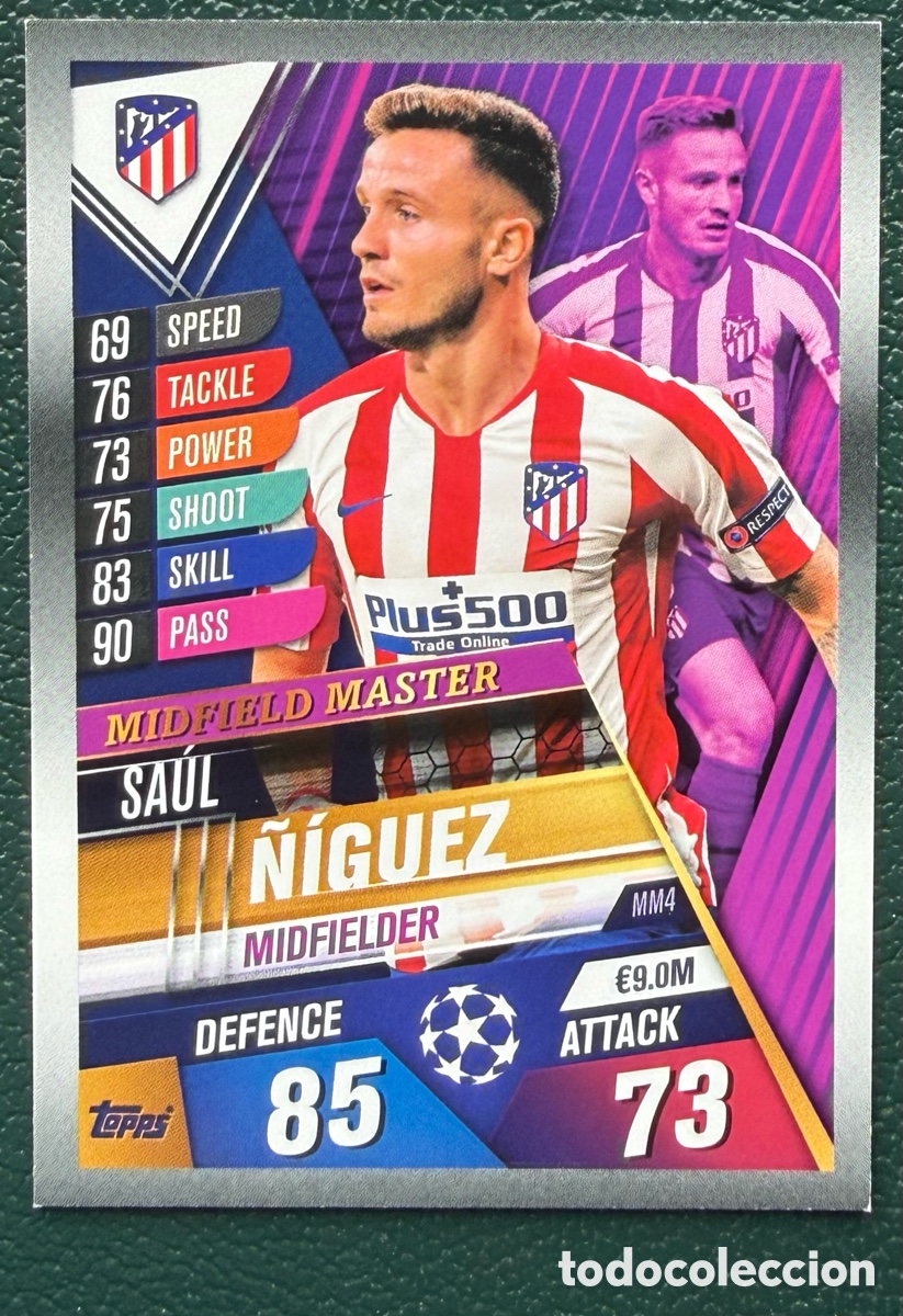 Cromos de f&uacute;tbol: MM4 SAUL &Ntilde;IGUEZ ATLETICO DE MADRID FICHAS ALBUM MATCH ATTAX 101 TOPPS 2019 2020 19 20
