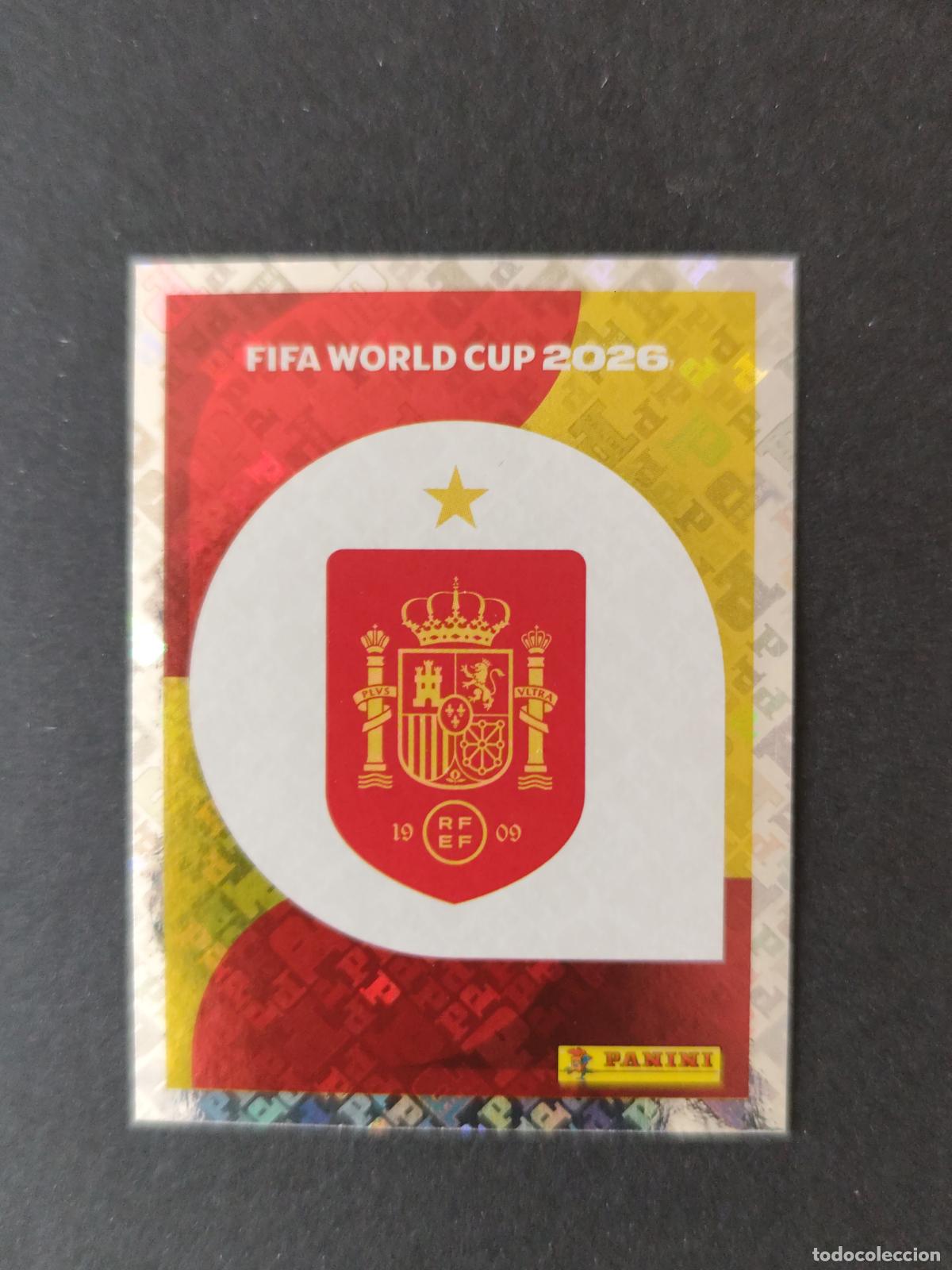 Cromos de F&uacute;tbol: ESP1 EMBLEM ESCUDO 1 ESPA&Ntilde;A MUNDIAL FIFA WORLD CUP 2026 STICKER PANINI SIN PEGAR