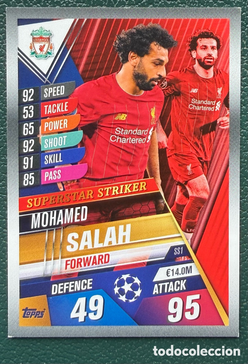Cromos de F&uacute;tbol: SS1 MOHAMED SALAH LIVERPOOL FC FICHAS ALBUM MATCH ATTAX 101 TOPPS 2019 2020 19 20
