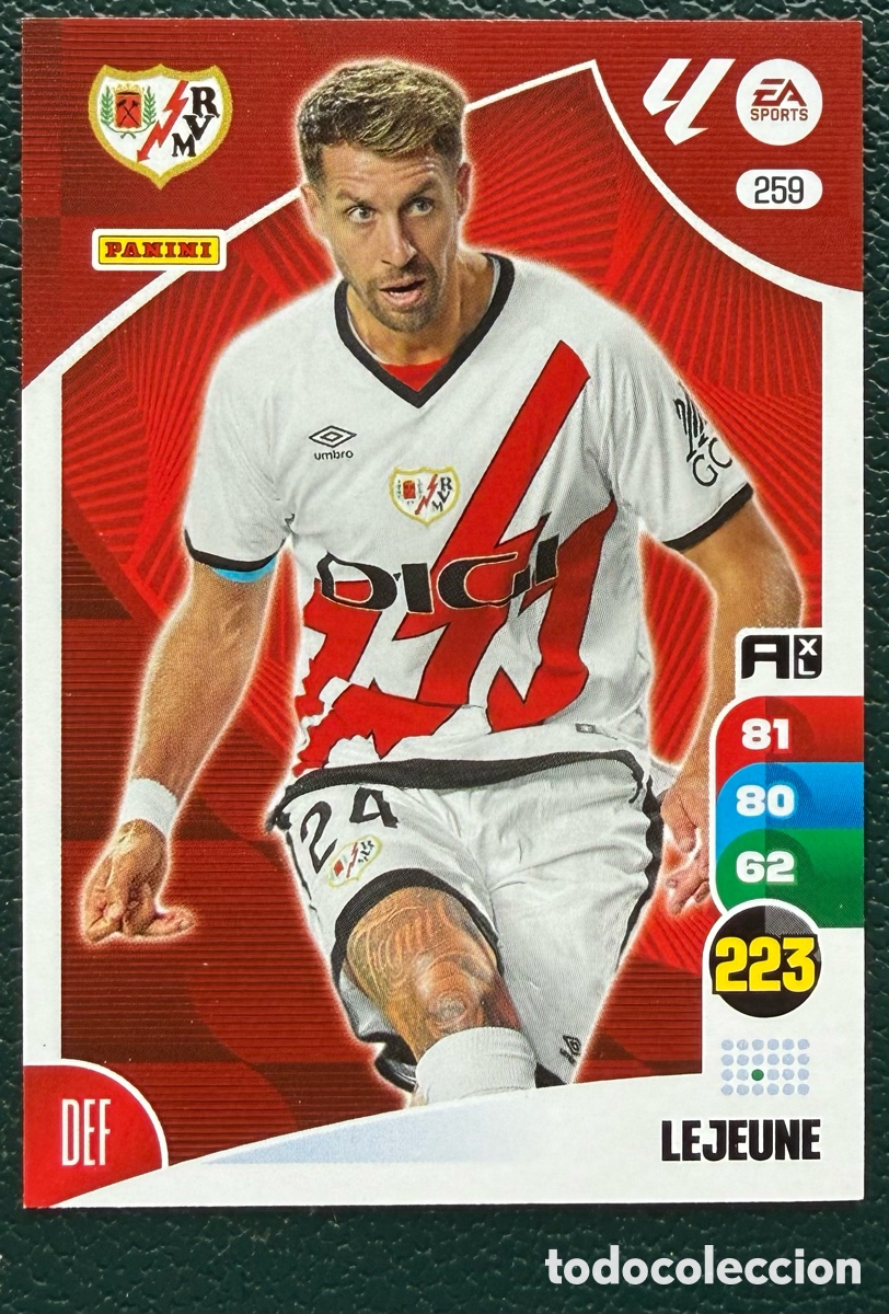 Cromos de F&uacute;tbol: 259 LEJEUNE RAYO VALLECANO FICHAS ALBUM ADRENALYN XL 2024 2025 24 25