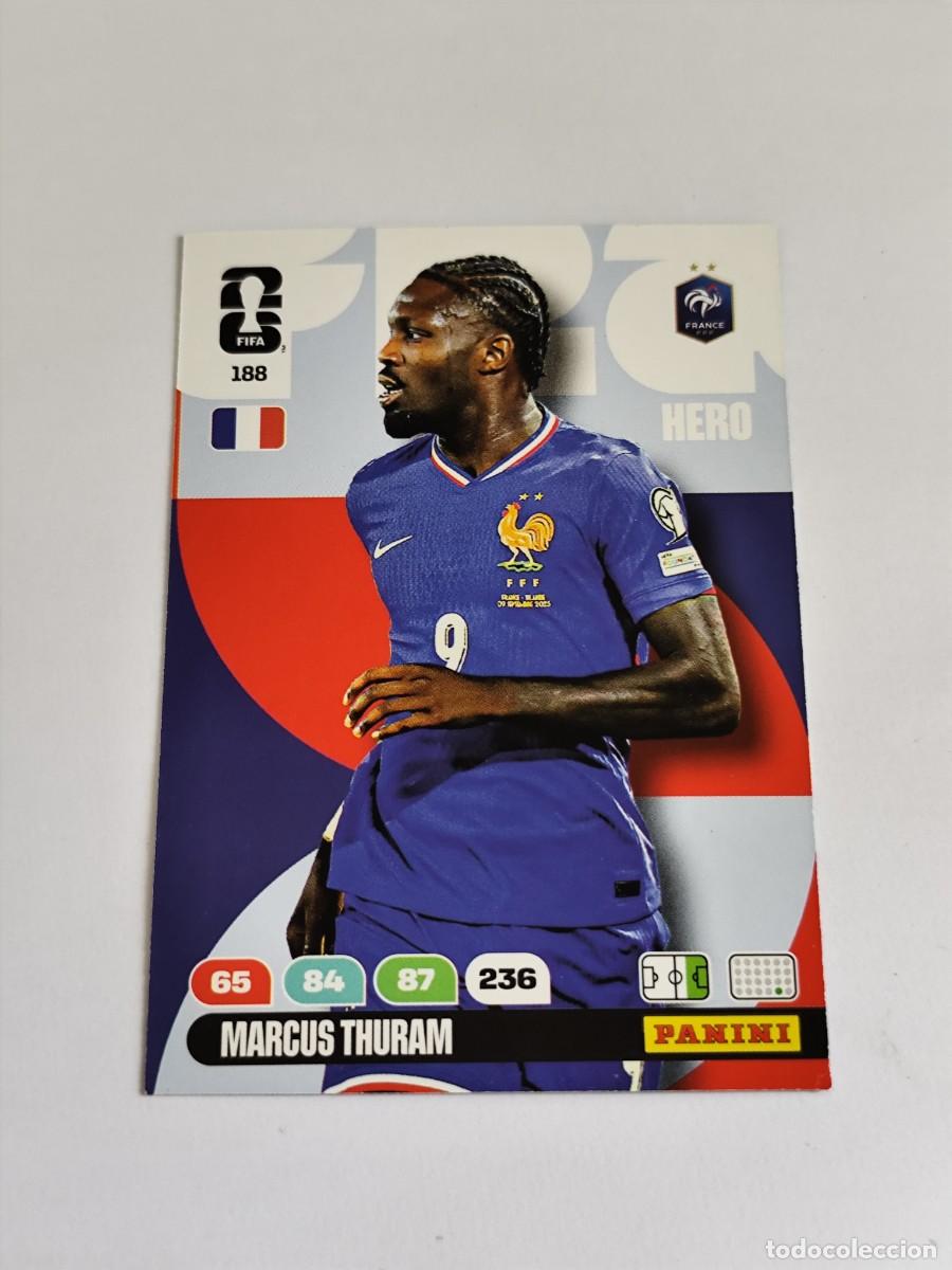 Cromos de F&uacute;tbol: FIFA WORLD CUP 2026 PANINI ADRENALYN XL 188 MARCUS THURAM - HERO FRANCIA