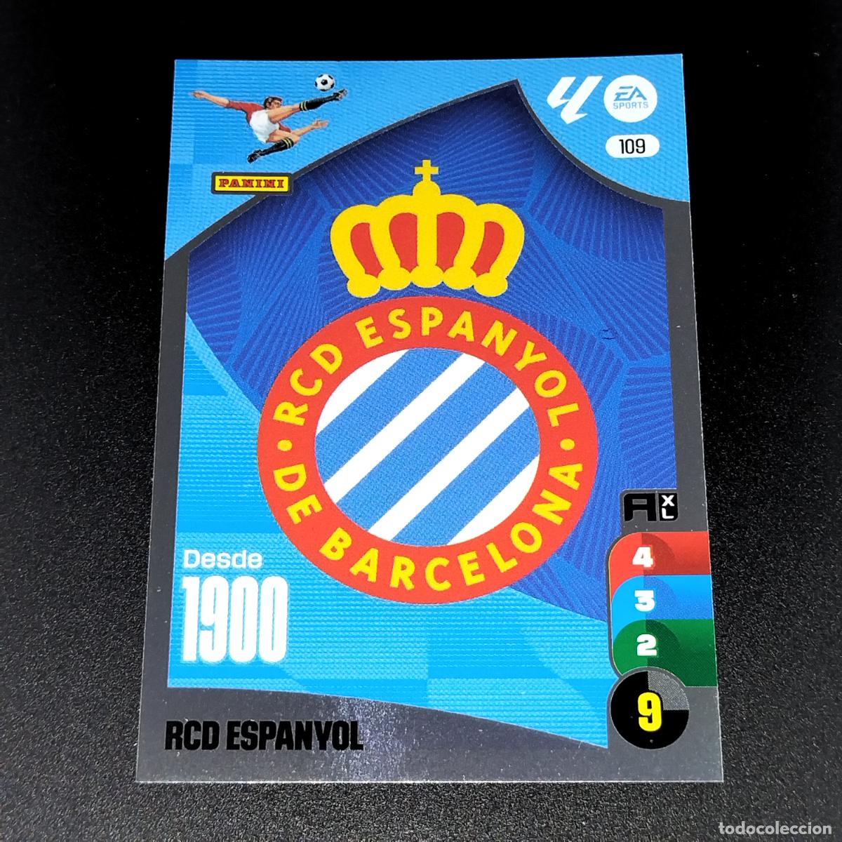 Cromos de F&uacute;tbol: 109 ESCUDO LOGO ESPANYOL CROMOS ADRENALYN XL LALIGA CARD 2024 2025 24 25 PANINI