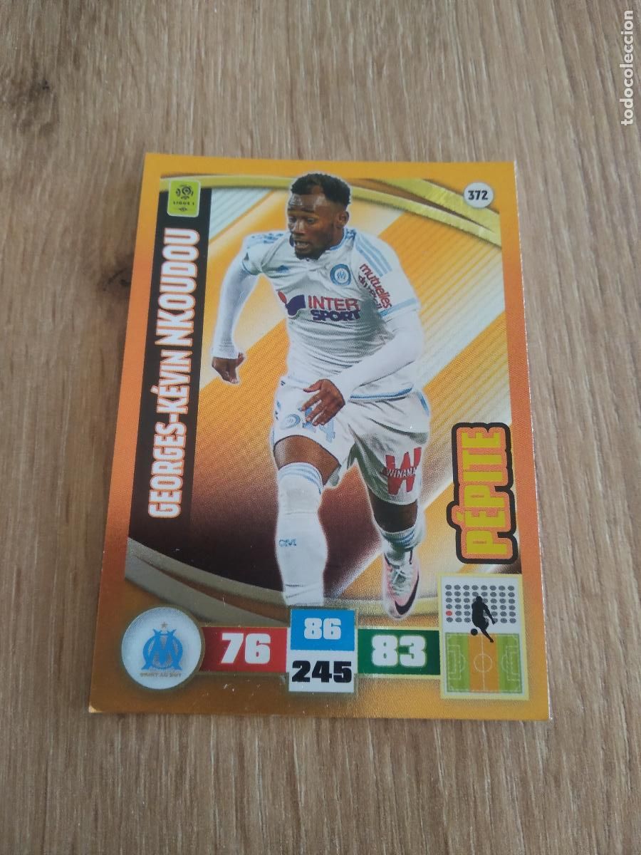 Cromos de F&uacute;tbol: 372 NKOUDOU O. MARSELLA CROMO FUTBOL PANINI LIGA FRANCIA 2016-2017 FOOT LIGUE 1 ADRENALYN 16-17