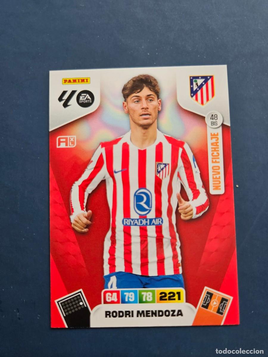 Cromos de F&uacute;tbol: N&ordm; 48 BIS RODRI MENDOZA ATLETICO MADRID NUEVO FICHAJE ADRENALYN XL 25 26 2025 2026