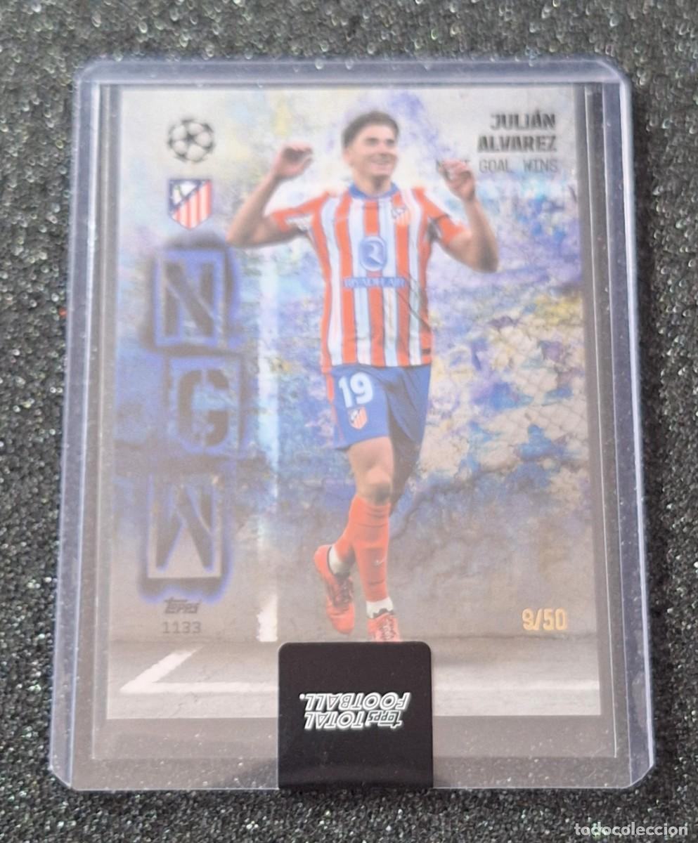 Cromos de F&uacute;tbol: Julian Alvarez Atletico de Madrid Topps Total Football 9/50 Blue Next Goal Wins
