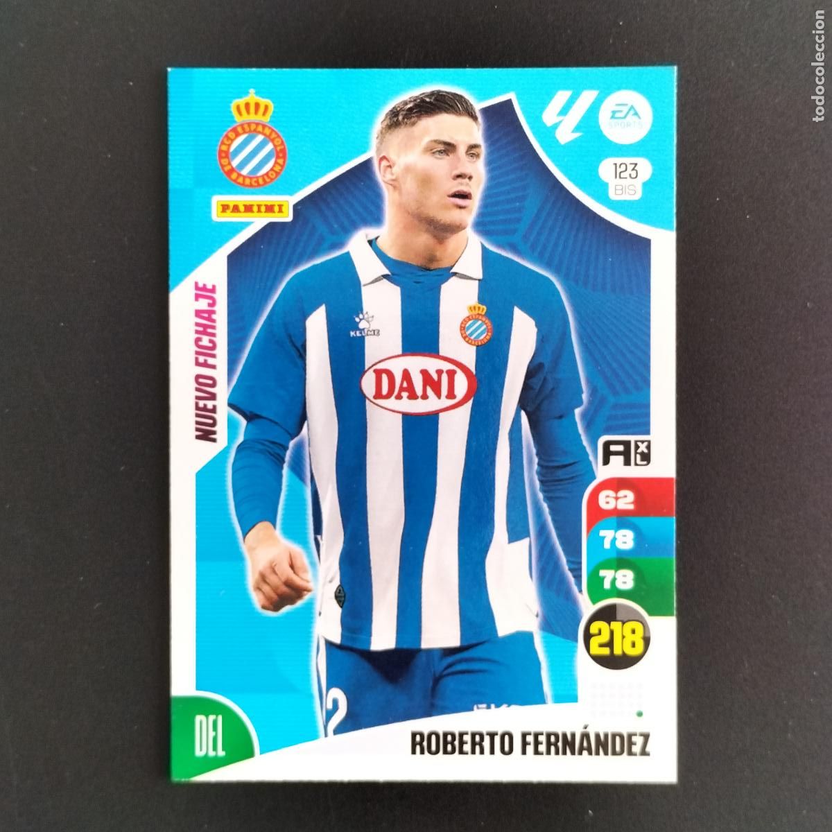 Cromos de F&uacute;tbol: 123 BIS ROBERTO FERNANDEZ NUEVO FICHAJE ESPANYOL ADRENALYN XL LALIGA CARD 2024 2025 24 25 PANINI