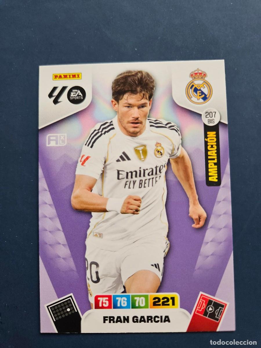 Cromos de F&uacute;tbol: N&ordm; 207 BIS FRAN GARCIA REAL MADRID AMPLIACION ADRENALYN XL 25 26 2025 2026