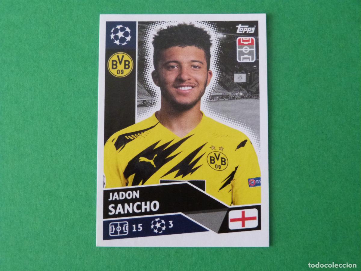 Cromos de F&uacute;tbol: CROMO FUTBOL JADON SANCHO BORUSSIA DORTMUND SIN PEGAR N&ordm; 16 CHAMPIONS LEAGUE 2020-2021/20-21 TOPPS