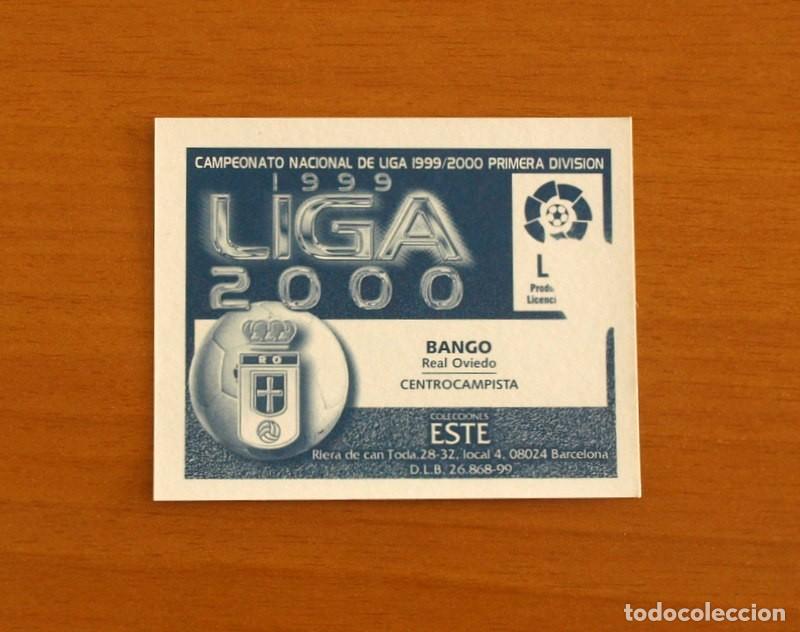 Football Stickers: Real Oviedo -Bango -Error de Imprenta en su trasera-Ediciones Este Liga 1999-2000-99-00-Nunca pegado