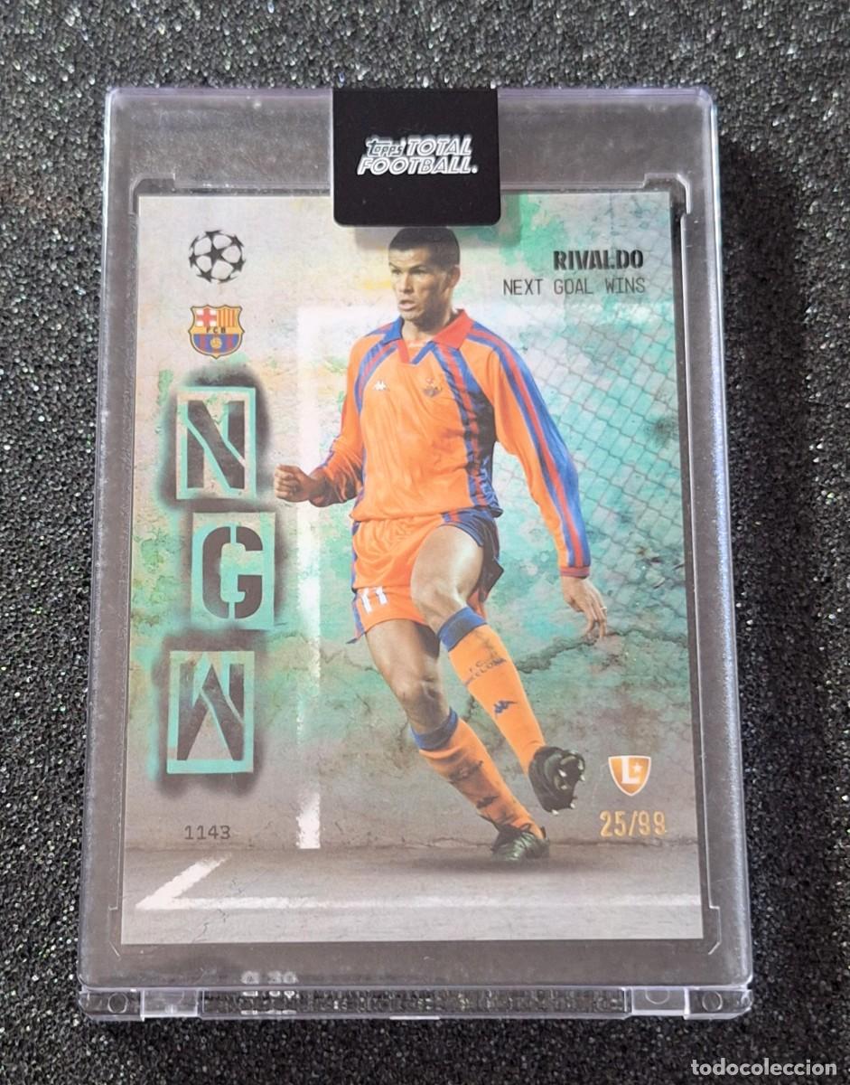 Cromos de F&uacute;tbol: Rivaldo Barcelona Topps Total Football 25/99 Next Goal Wins Caja Magnetica