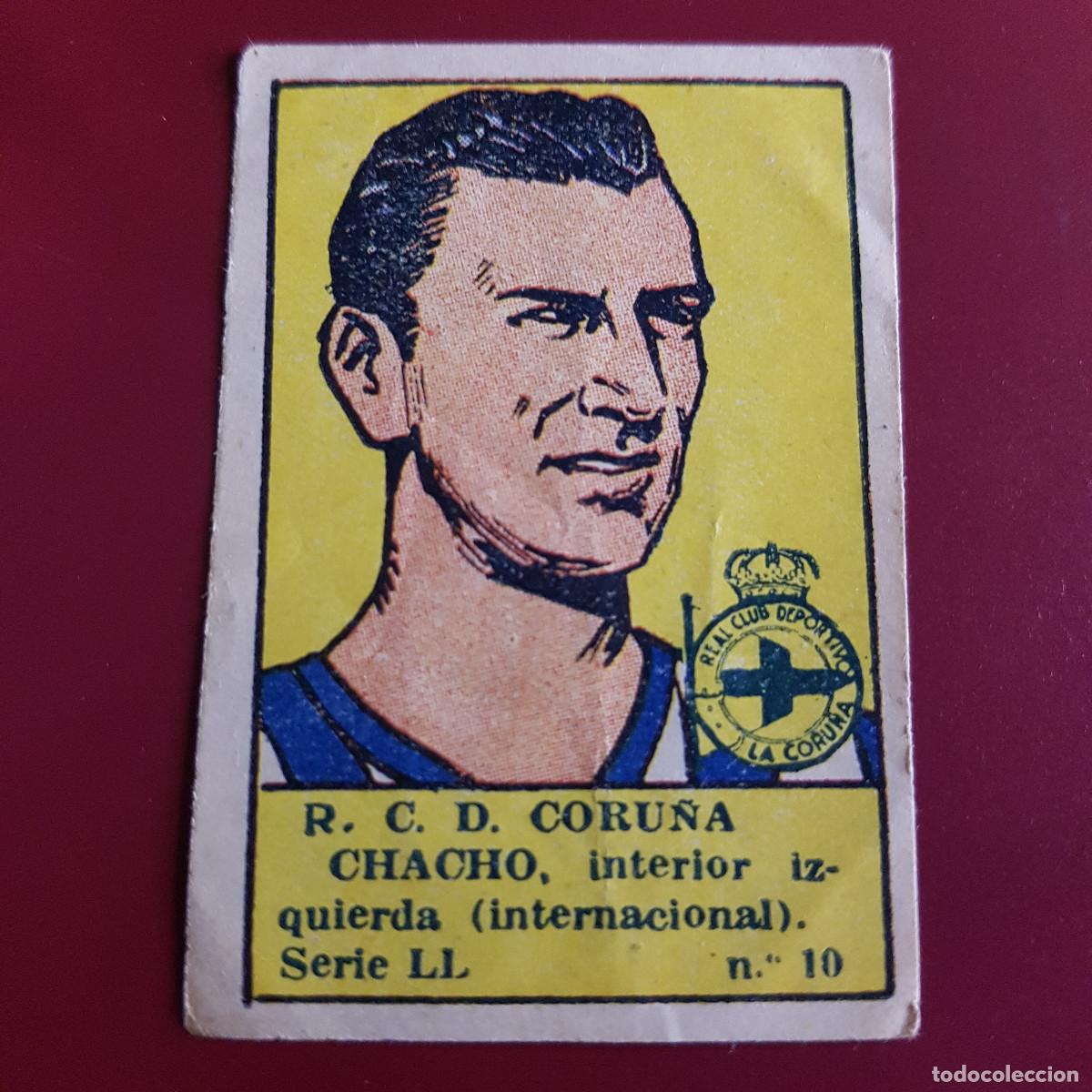 Cromos de F&uacute;tbol: VALENCIANA - DEPORTES E INSTRUCCION 1941 - 41 - CORU&Ntilde;A - SERIE LL - CHACHO 10 - NUNCA PEGADO