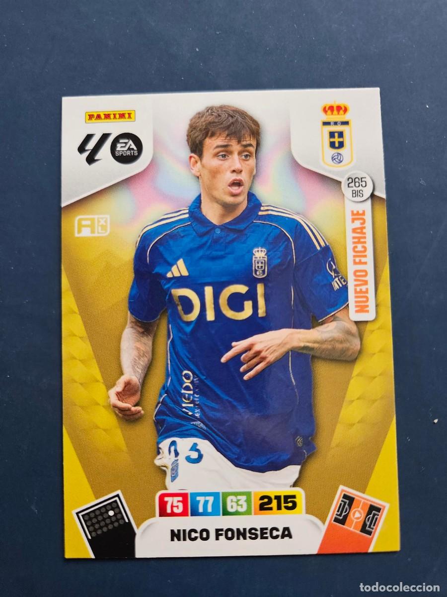 Cromos de F&uacute;tbol: N&ordm; 265 BIS NICO FONSECA OVIEDO NUEVO FICHAJE ADRENALYN XL 25 26 2025 2026