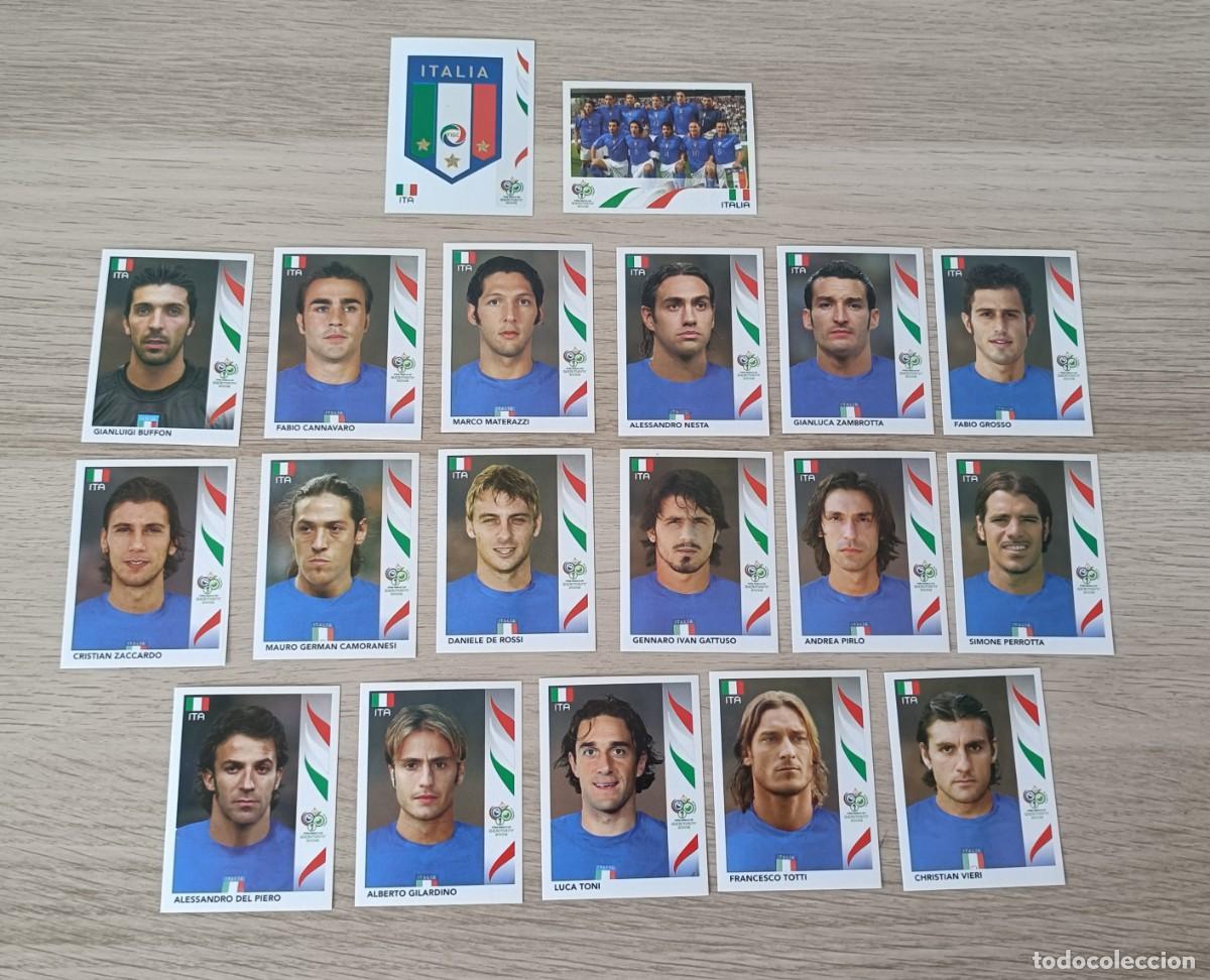 Cromos de F&uacute;tbol: ITALIA Equipo Completo, Mundial Alemania 2006, Panini, FIFA World CUP Germani, Totti, Del Piero etc