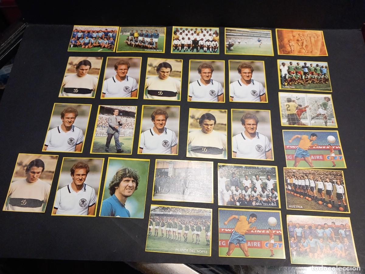 Cromos de F&uacute;tbol: LOTE DE 27 CROMOS F&Uacute;TBOL N&Uacute;NCA PEGADOS F&Uacute;TBOL EN ACCI&Oacute;N DANONE 82 / COMPRA MIN&Iacute;MA 5 &euro;