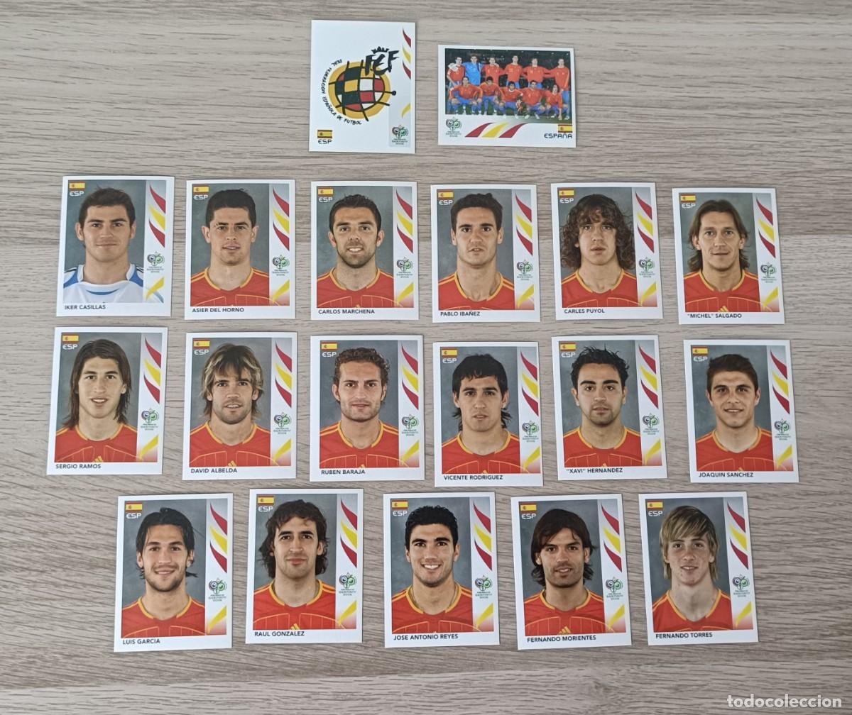 Cromos de F&uacute;tbol: ESPA&Ntilde;A Equipo Completo, Mundial Alemania 2006, Panini, FIFA World CUP Germany, SERGIO RAMOS, XAVI
