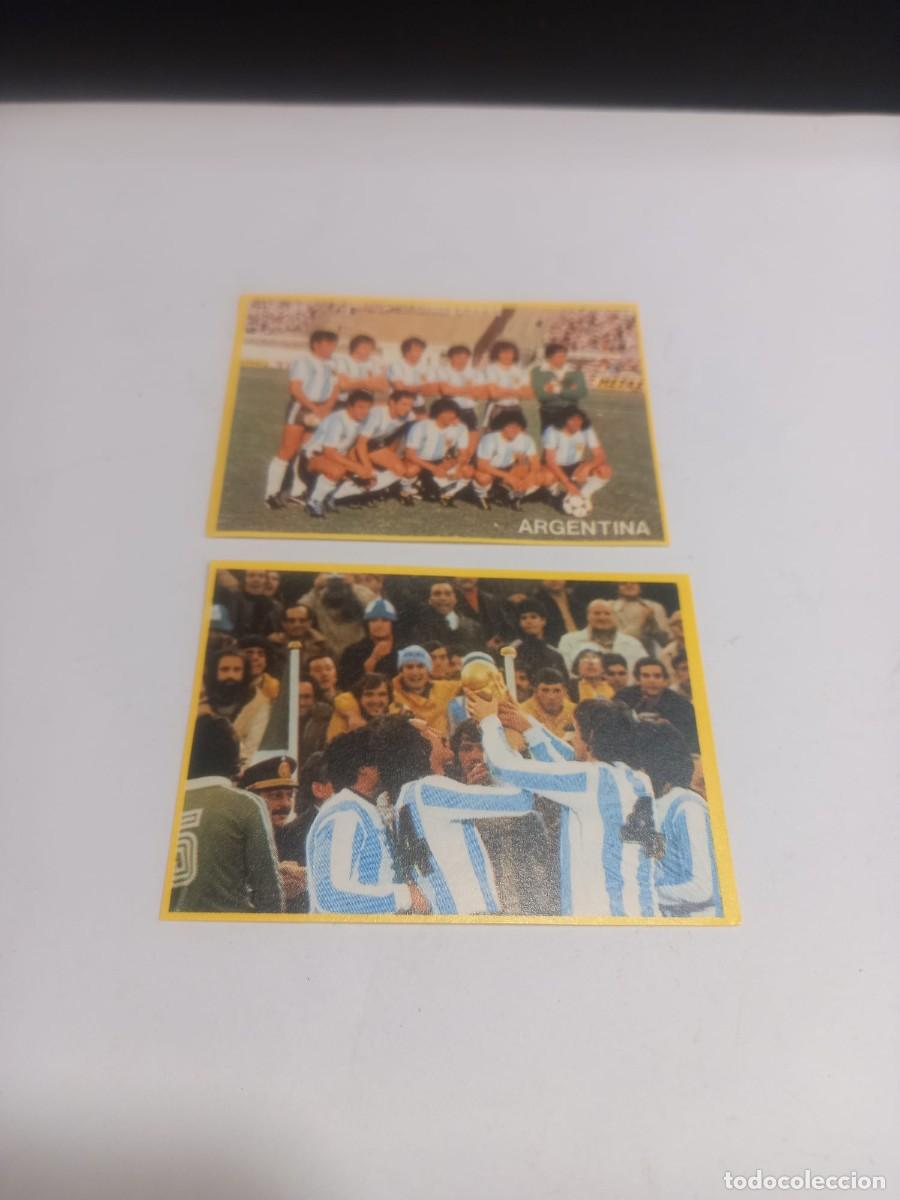 Cromos de F&uacute;tbol: LOTE DE 2 CROMOS ARGENTINA F&Uacute;TBOL N&Uacute;NCA PEGADOS F&Uacute;TBOL EN ACCI&Oacute;N DANONE 82 / COMPRA MIN&Iacute;MA 5 &euro;