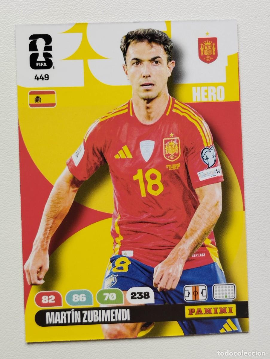 Football Stickers: CROMO CARD ADRENALYN MUNDIAL WORLD CUP 2026 HERO 449 MARTIN ZUBIMENDI ESPA&Ntilde;A