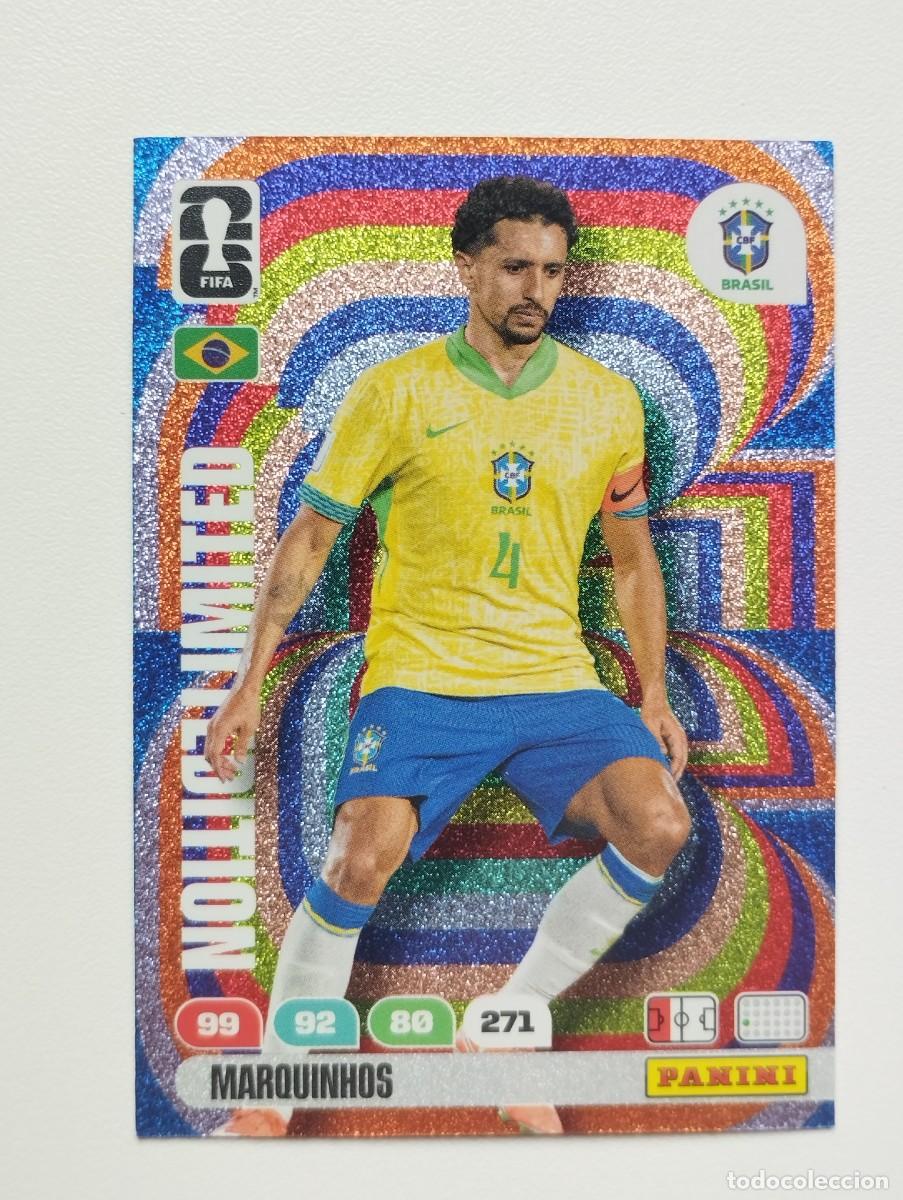 Football Stickers: CROMO CARD ADRENALYN MUNDIAL WORLD CUP 2026 LIMITED EDITION MARQUINHOS BRASIL