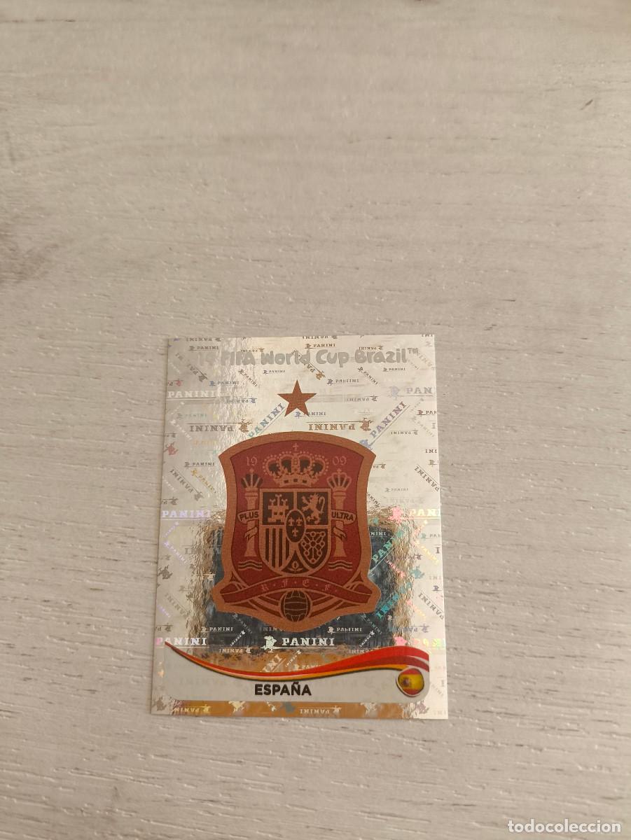 Cromos de F&uacute;tbol: 108 ESCUDO EMBLEMA ESPA&Ntilde;A PANINI FIFA MUNDIAL WORLD CUP BRASIL 2014 NO LIGA ESTE