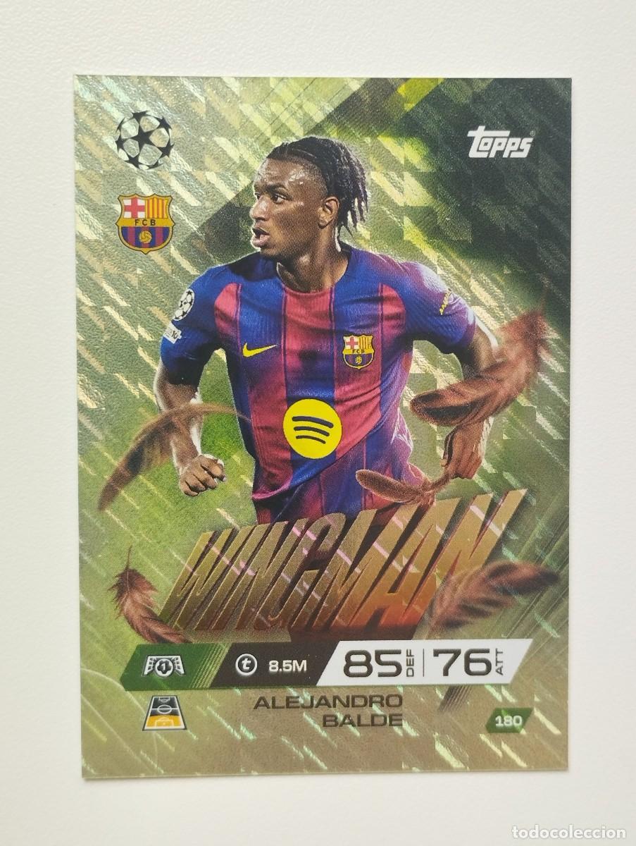 Cromos de F&uacute;tbol: CROMO CARD TOPPS MATCH ATTAX 2025 2026 25 26 BARCELONA ALEJANDRO BALDE180 WINGMAN