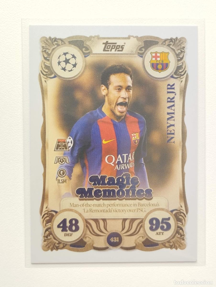 Cromos de F&uacute;tbol: CROMO CARD TOPPS MATCH ATTAX 2025 2026 25 26 BARCELONA 431 MAGIC MEMORIES NEYMAR JR