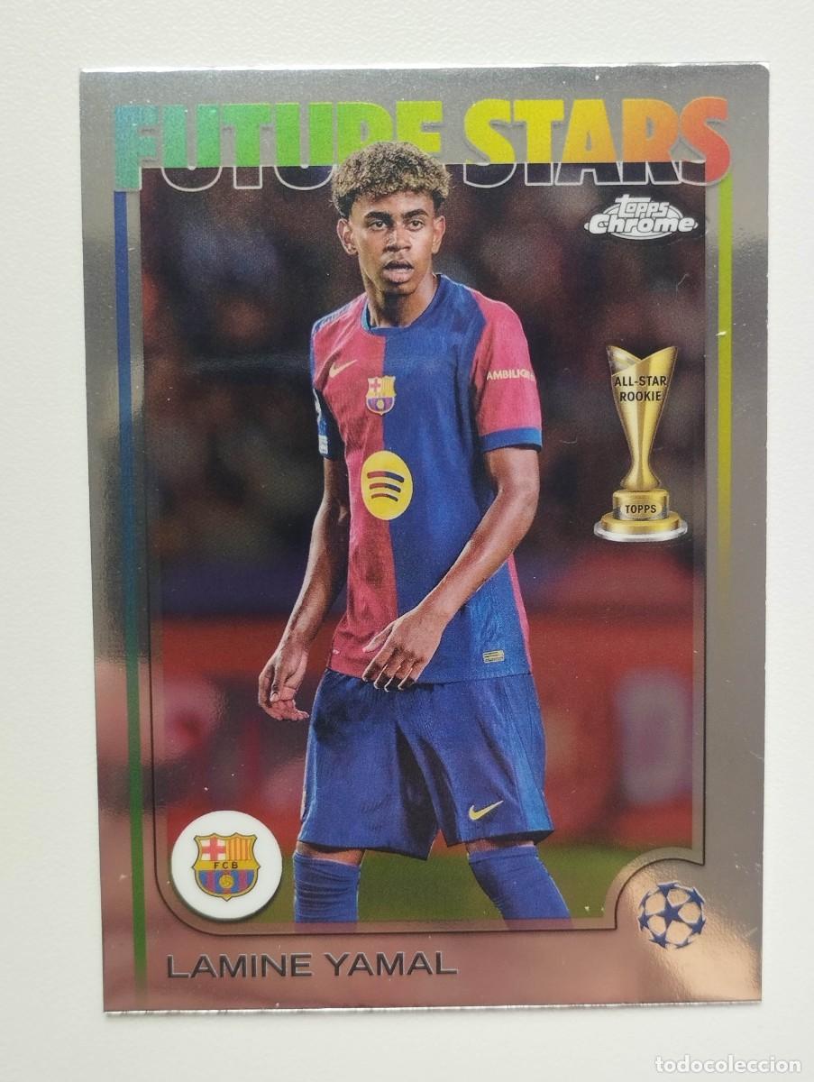 Cromos de F&uacute;tbol: CROMO CARD TOPPS CHROME 2025 BARCELONA 27 LAMINE YAMAL FUTURE STARS