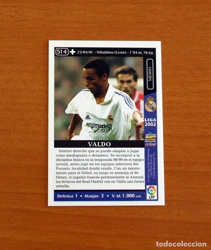 Fu&szlig;ball-Sticker: Real Madrid - N&ordm; 514 Valdo + - Mundicromo Las Fichas de la Liga 2001-2002, 01-02