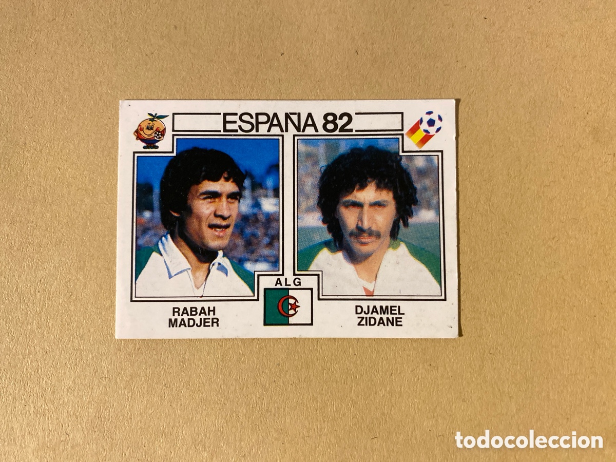 Cromos de F&uacute;tbol: Cromo panini mundial Espa&ntilde;a 82 n&uacute;mero 108 Madjer/Zidane - Sticker album world cup Spain 1982 Algeria