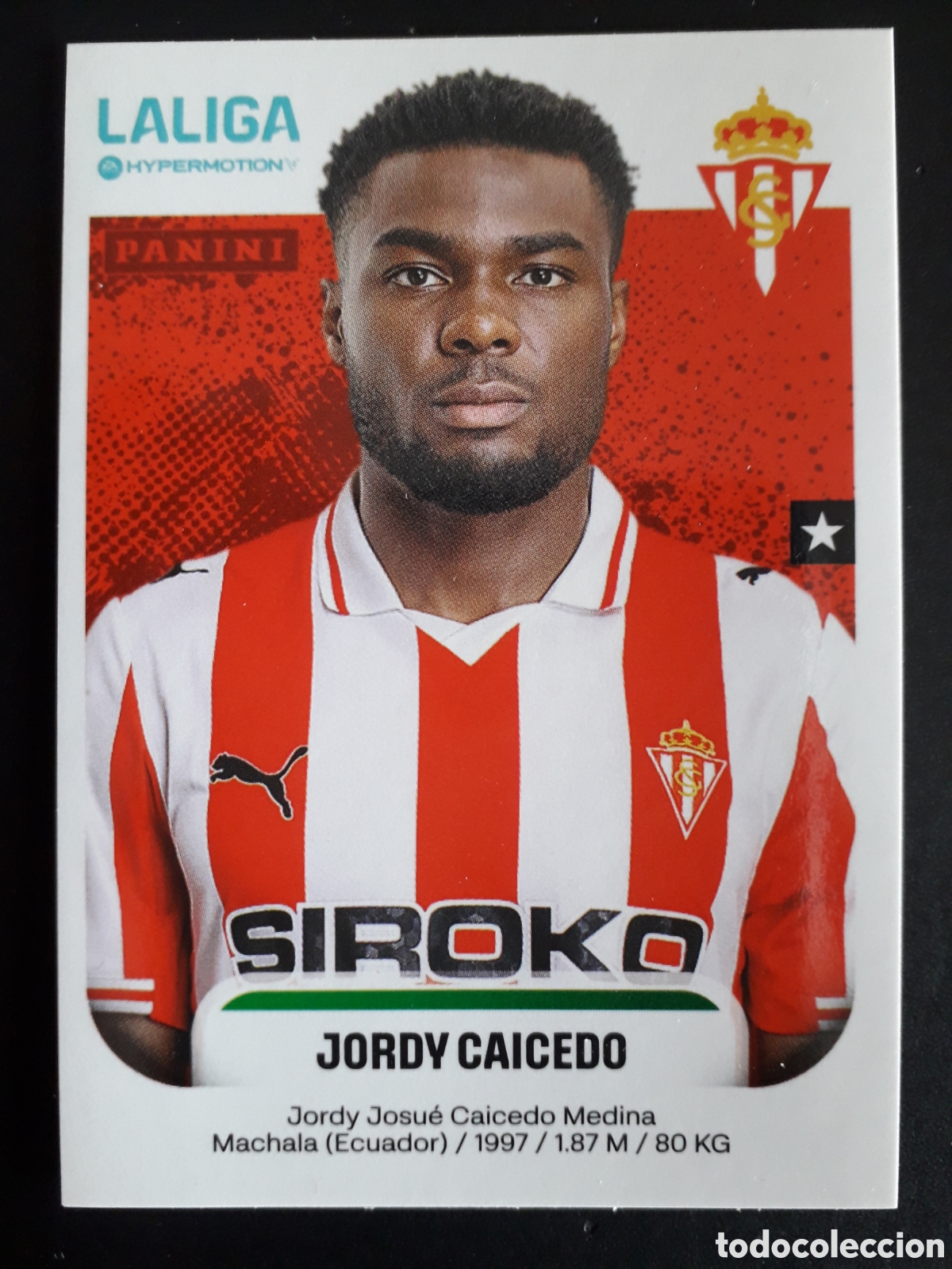 Figurine di Calcio: JORDY CAICEDO SPORTING DE GIJ&Oacute;N N&deg; 379 A LALIGA HYPERMOTION 25 26 2025 2026 PANINI PEDIDO M&Iacute;NIMO 3&euro;