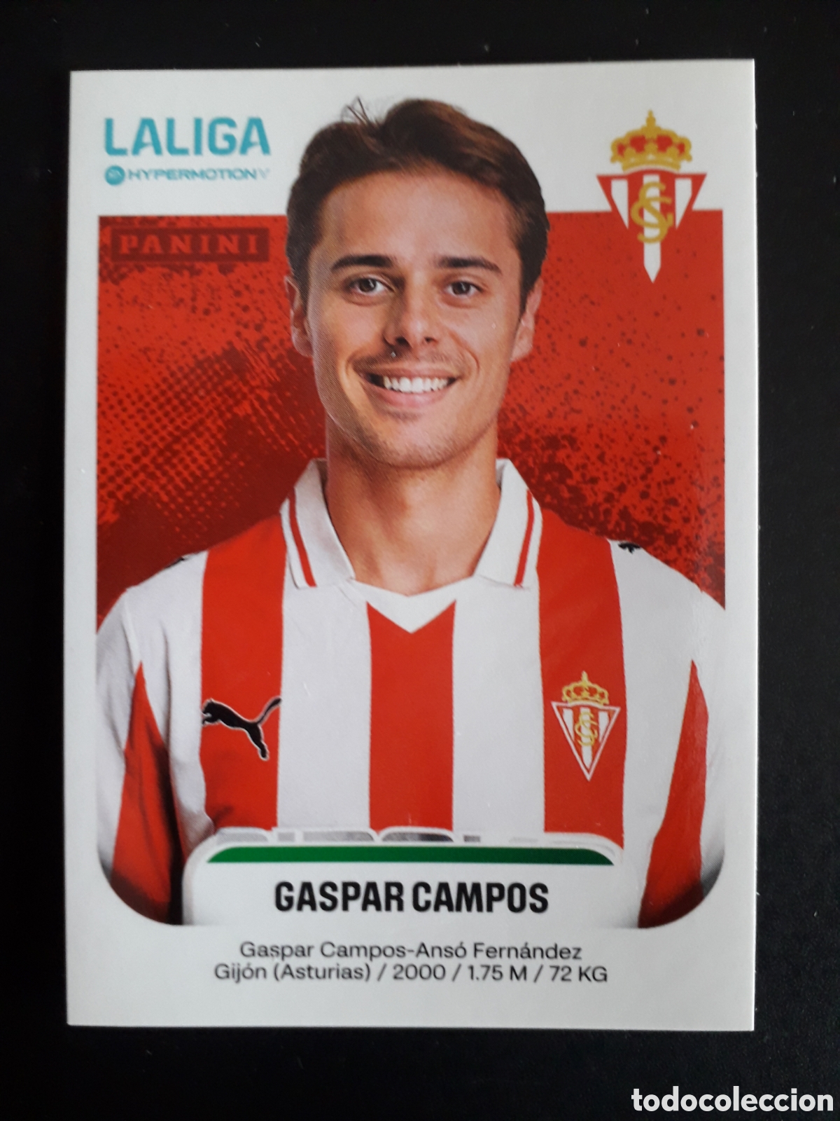 Cromos de F&uacute;tbol: GASPAR CAMPOS SPORTING DE GIJ&Oacute;N N&deg; 377 LALIGA HYPERMOTION 25 26 2025 2026 PANINI PEDIDO M&Iacute;NIMO 3&euro;