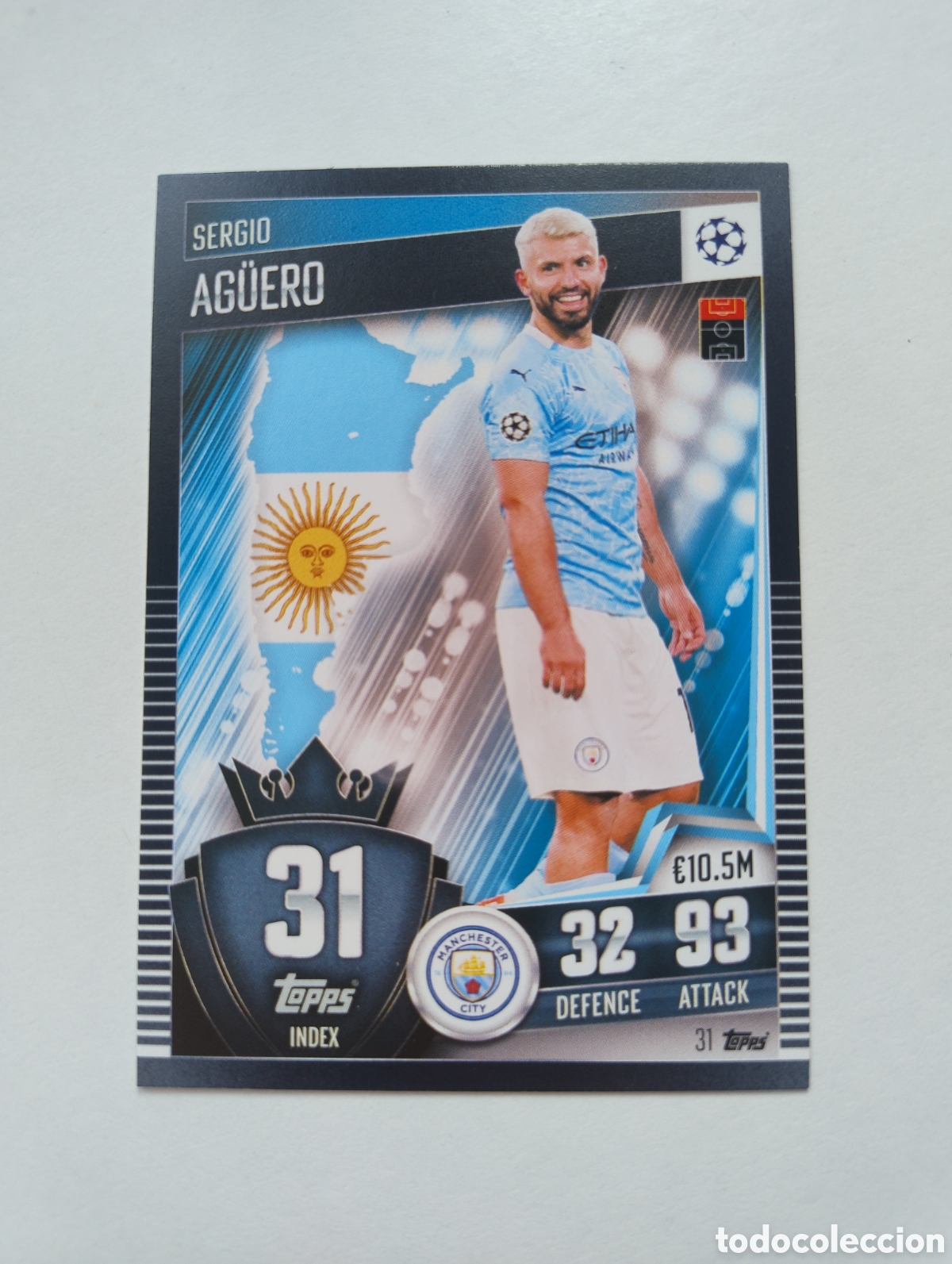 Cromos de F&uacute;tbol: 31 - Ag&uuml;ero - Manchester City - Topps Match Attax 101 2020 - 2021